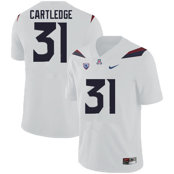 Men #31 Trey Cartledge Arizona Wildcats College Football Jerseys Sale-White